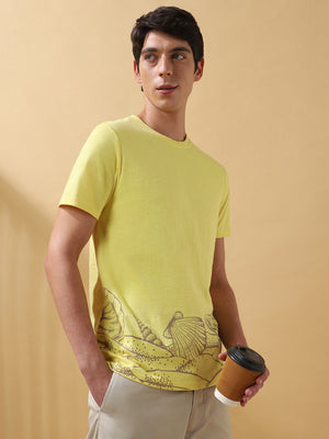 Men's Printed Round Neck Half Sleeves T-shirt