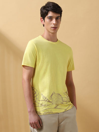 Men's Printed Round Neck Half Sleeves T-shirt
