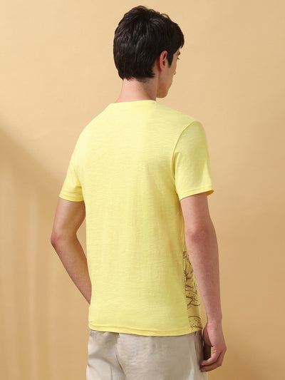 Men's Printed Round Neck Half Sleeves T-shirt