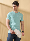 Men Printed Round Neck Half Sleeves Casual T-shirt