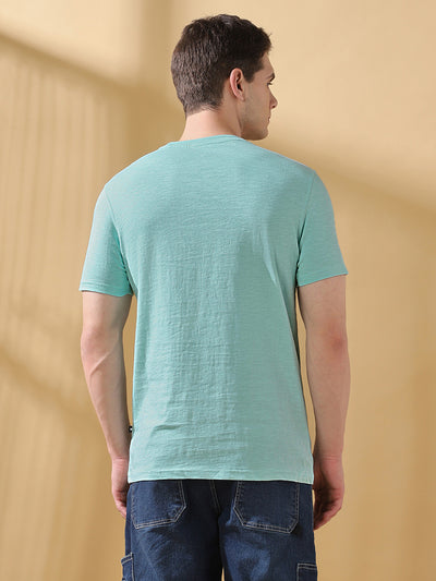 Men Printed Round Neck Half Sleeves Casual T-shirt