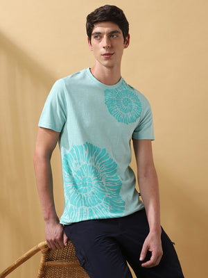 Men's Printed Round Neck Half Sleeves T-shirt