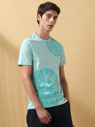 Men's Printed Round Neck Half Sleeves T-shirt
