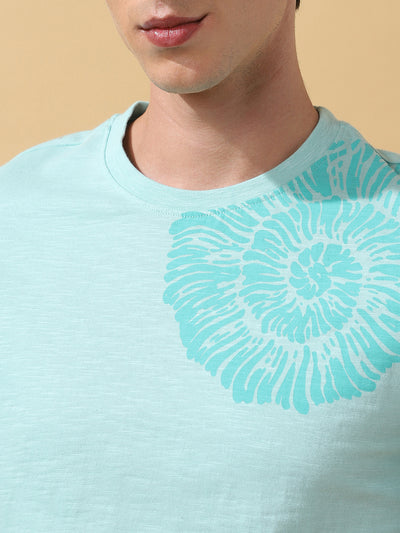 Men's Printed Round Neck Half Sleeves T-shirt