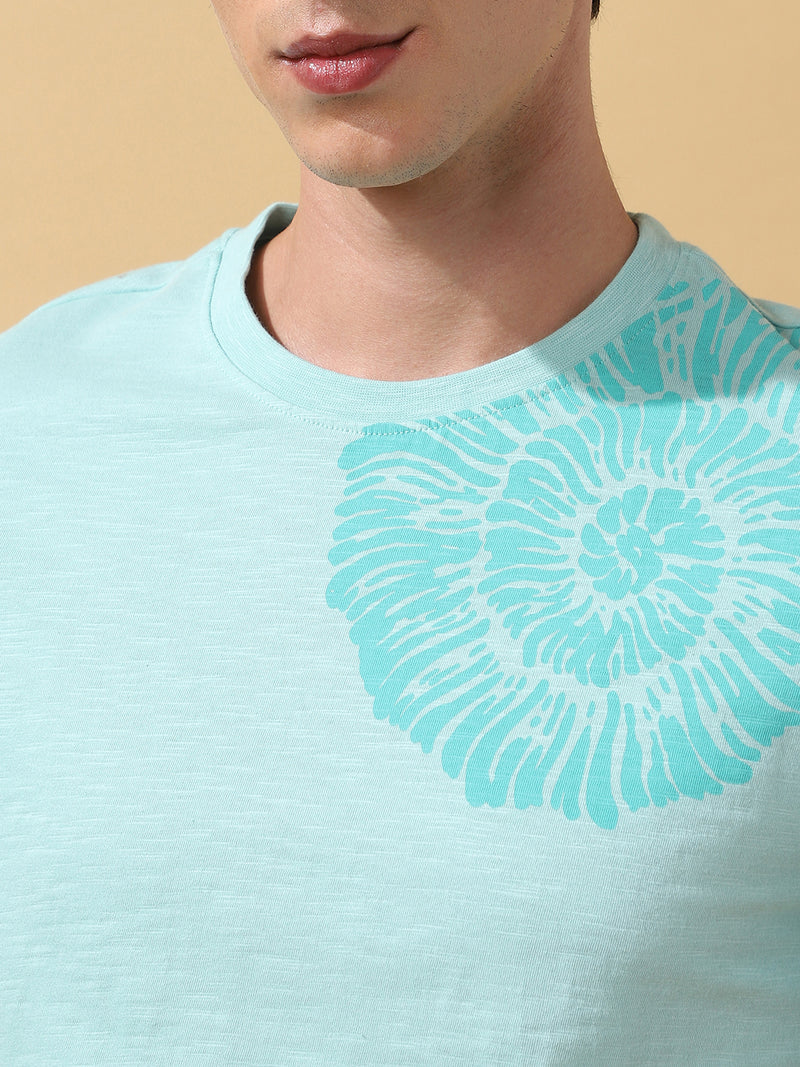 Men's Printed Round Neck Half Sleeves T-shirt