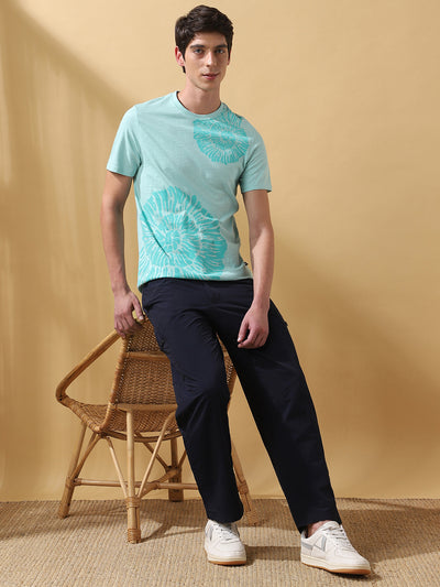 Men's Printed Round Neck Half Sleeves T-shirt