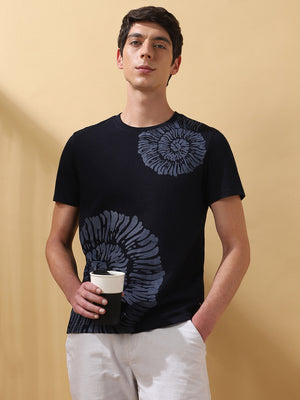 Men's Printed Round Neck Half Sleeves T-shirt