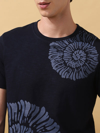 Men's Printed Round Neck Half Sleeves T-shirt