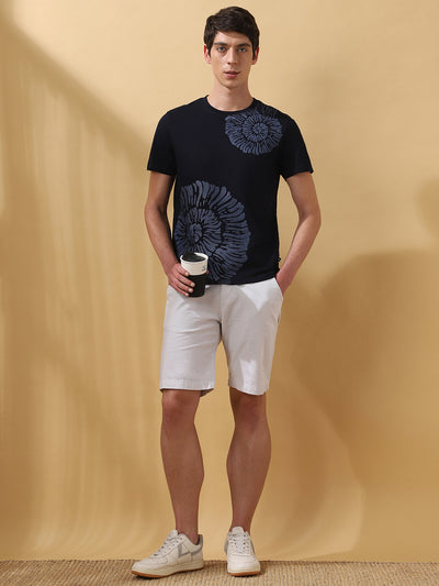 Men's Printed Round Neck Half Sleeves T-shirt