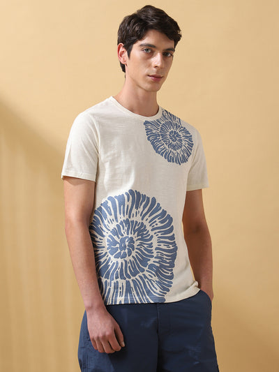Men's Printed Round Neck Half Sleeves T-shirt