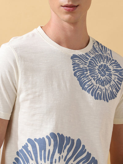 Men's Printed Round Neck Half Sleeves T-shirt