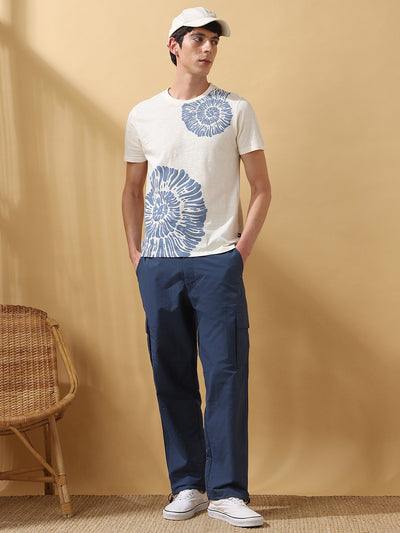 Men's Printed Round Neck Half Sleeves T-shirt
