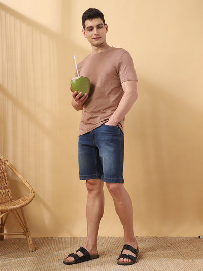 Men's Solid Round Neck Half Sleeves T-shirt