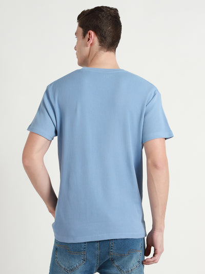 Men's Light Blue Waffle Knit T-shirt