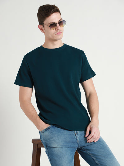 Dennis Lingo Men's Teal Waffle Knit T-shirts