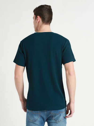 Dennis Lingo Men's Teal Waffle Knit T-shirts