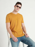 Men's Mustard Solid T-shirt
