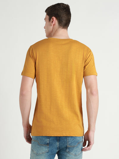 Men's Mustard Solid T-shirt