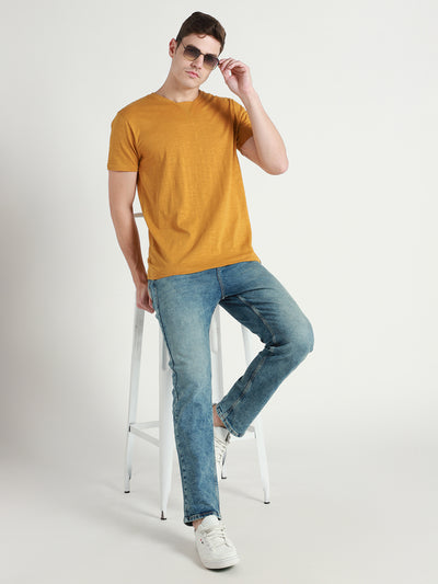 Men's Mustard Solid T-shirt