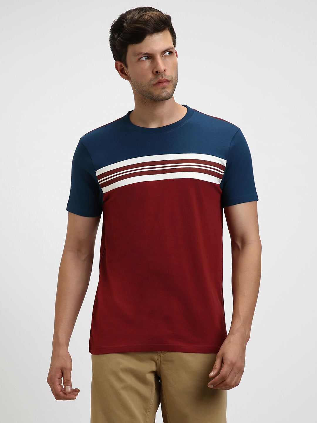 Men's Round neck stripes casual Tshirt