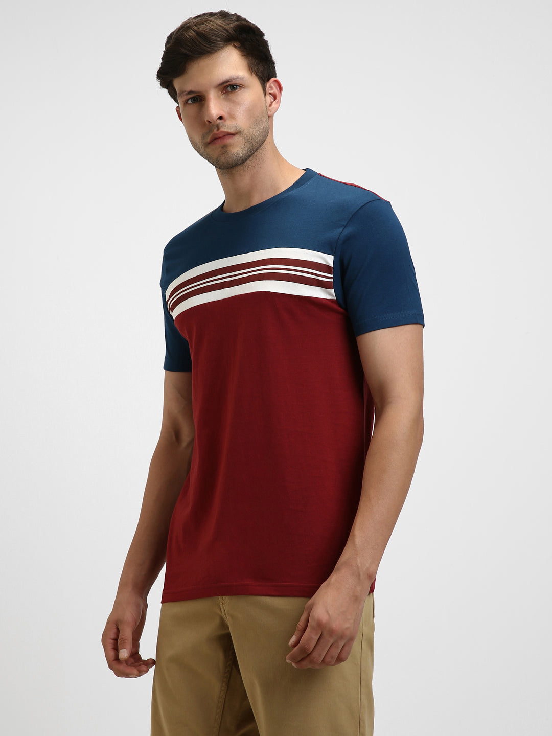 Men's Round neck stripes casual Tshirt