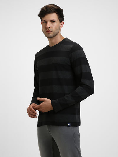 Dennis Lingo Striped Polo Collar Pure Cotton T-shirt
