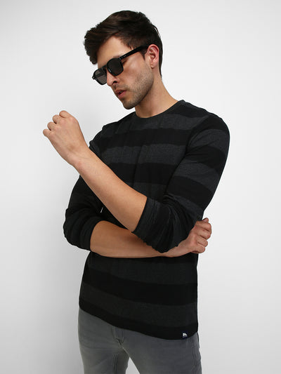Dennis Lingo Striped Polo Collar Pure Cotton T-shirt