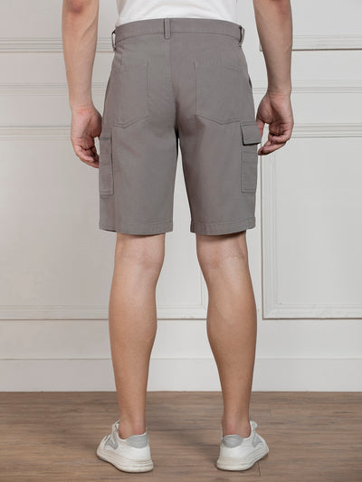 Men's Mid grey Relaxed Fit Mid-Rise Solid Casual Shorts