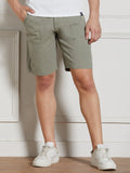 Dennis Lingo Men Sage Green Solid Relaxed Fit Shorts