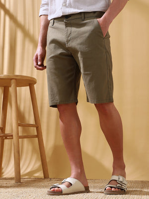 Men Solid Regular Fit Casual Knee Length Cotton Shorts