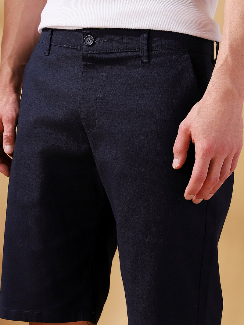 Men's Solid Regular Fit Casual Cotton Shorts