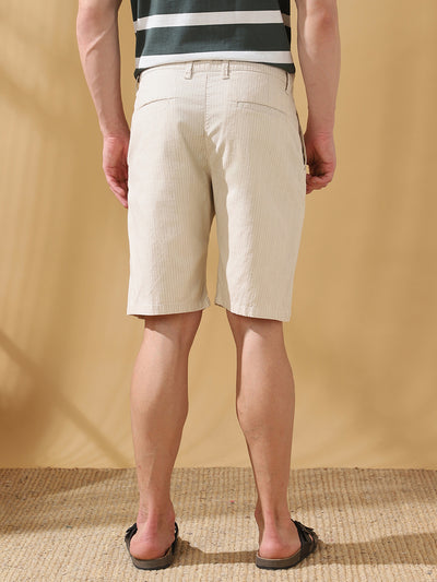 Men's Cotton Striped Regular Fit Knee length Shorts