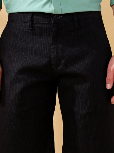 Men Cotton Striped Regular Fit Knee length Shorts
