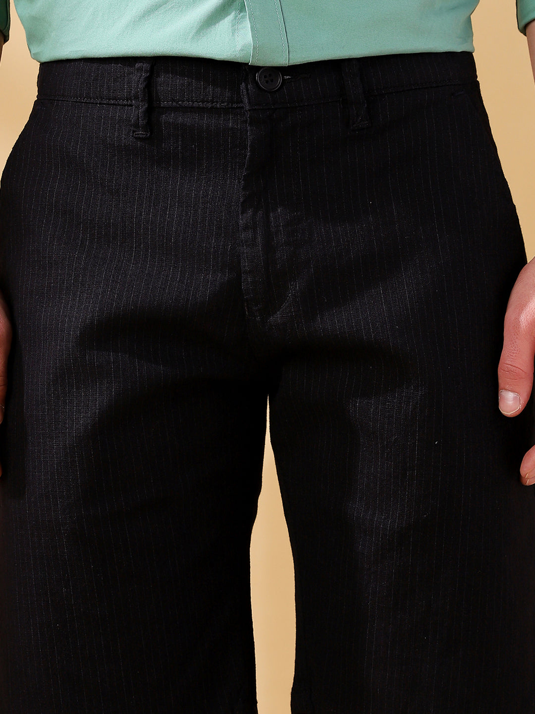 Men Cotton Striped Regular Fit Knee length Shorts