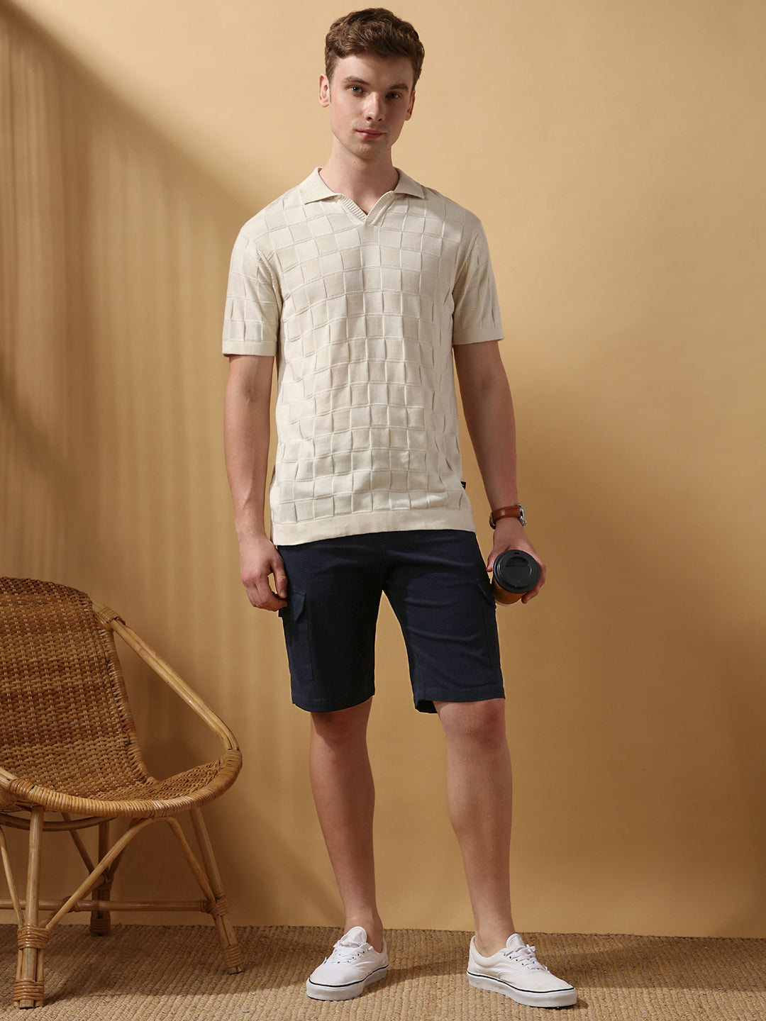 Men's Solid Casual Cargo Shorts