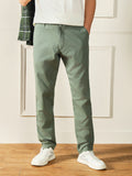 Dennis Lingo Men's Moss Green Solid Chinos