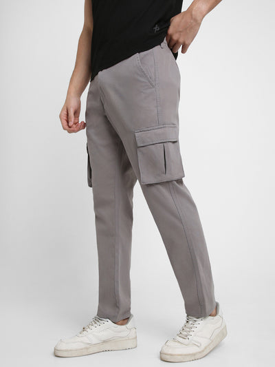 Men's Graphite Grey Solid Cargo trousers