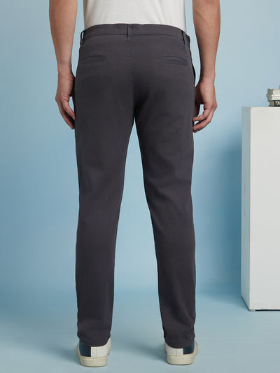Men Solid Straight Fit Chinos Trousers