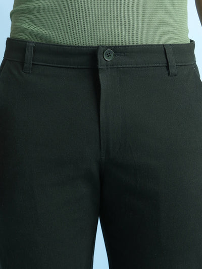 Men Solid Straight Fit Chinos Trousers