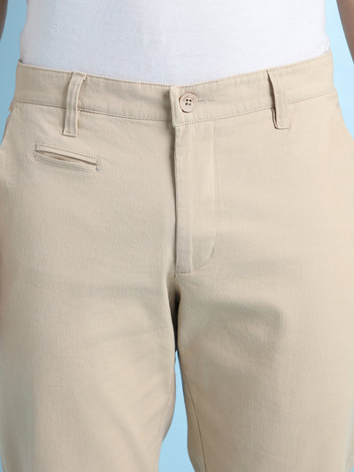 Men Solid Straight Fit Chinos Trousers
