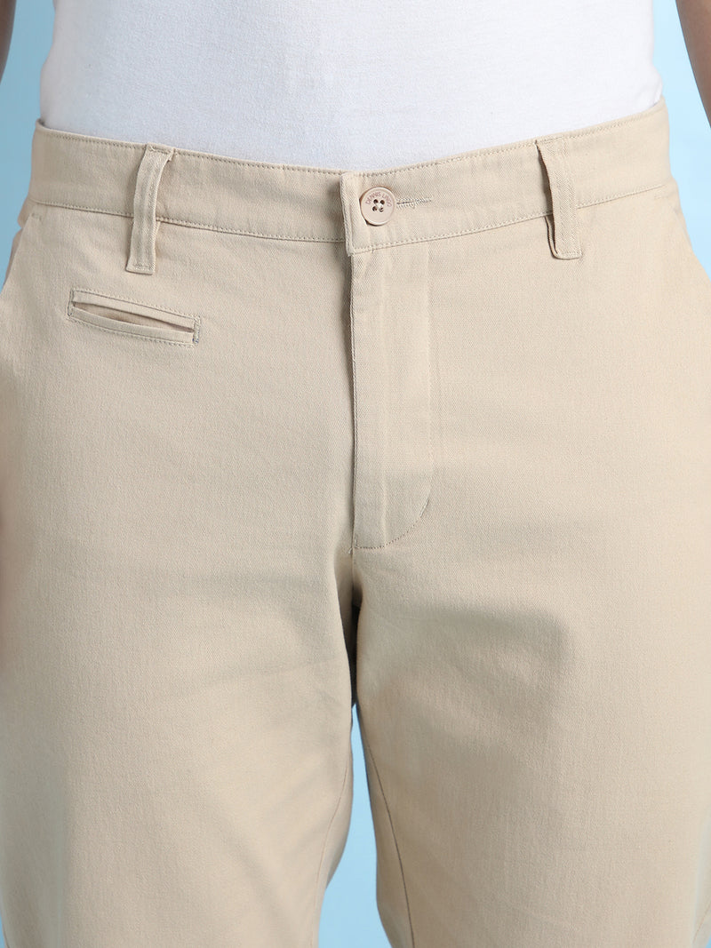 Men Solid Straight Fit Chinos Trousers