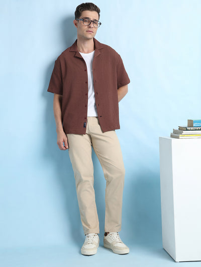 Men Solid Straight Fit Chinos Trousers