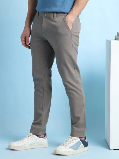 Men Solid Straight Fit Chinos Trousers