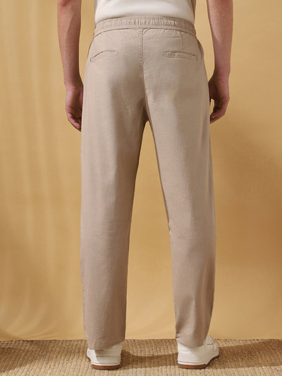 Men's Solid Straight Fit Regular Trousers