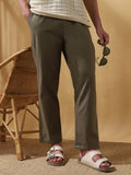 Men's Solid Straight Fit Regular Trousers
