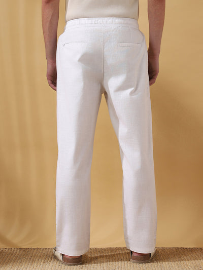Men's Solid Straight Fit Regular Trousers