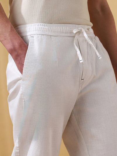 Men's Solid Straight Fit Regular Trousers