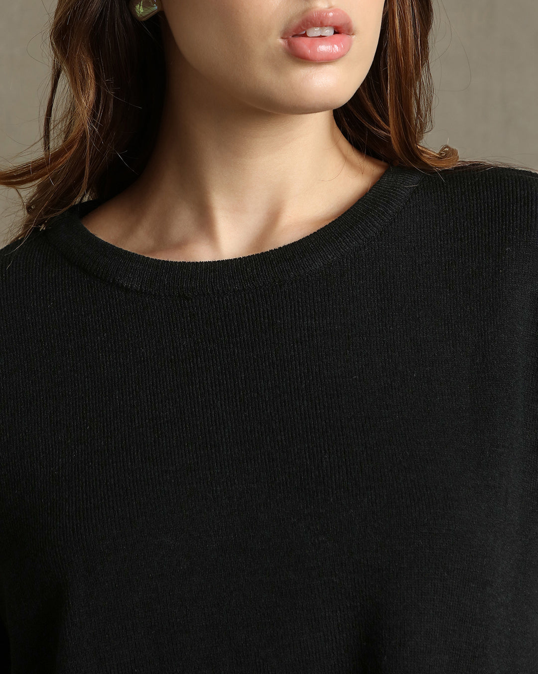 Women Black Solid Full Sleeves Round Neck Co-ord Set