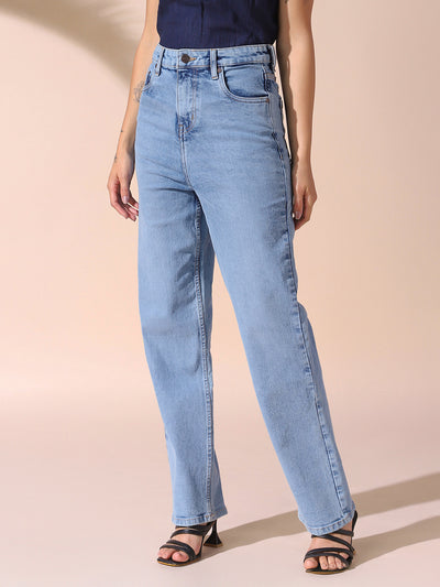 DL Woman Indigo Straight Fit High rise Stretchable Jeans