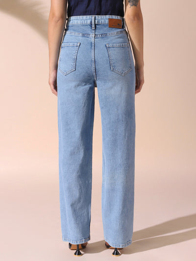 DL Woman Indigo Straight Fit High rise Stretchable Jeans